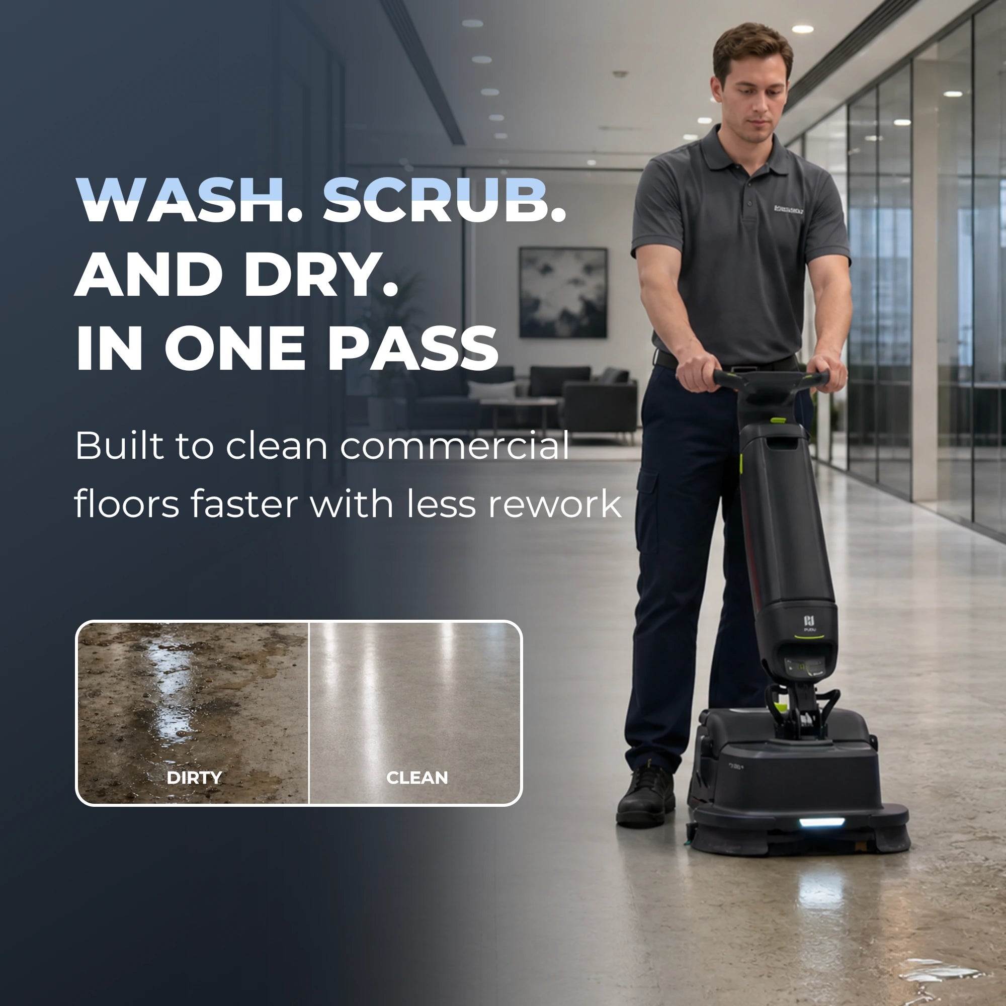 AI-Native Mid-Size Disc Scrubber-Dryer Robot